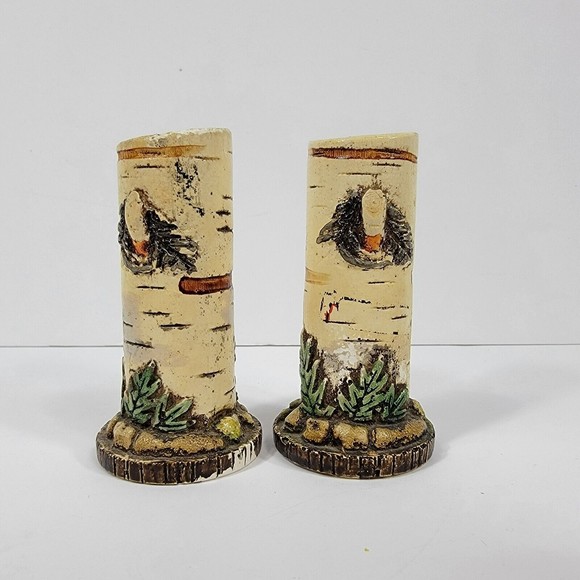Antique 1953 White Aspen Tree Salt and Pepper Shakers - Picture 4 of 7